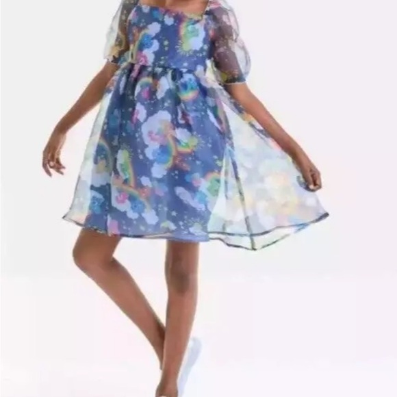 Care Bears Organza Kids' Dress with Puffy Sleeves NWOT - Picture 3 of 4